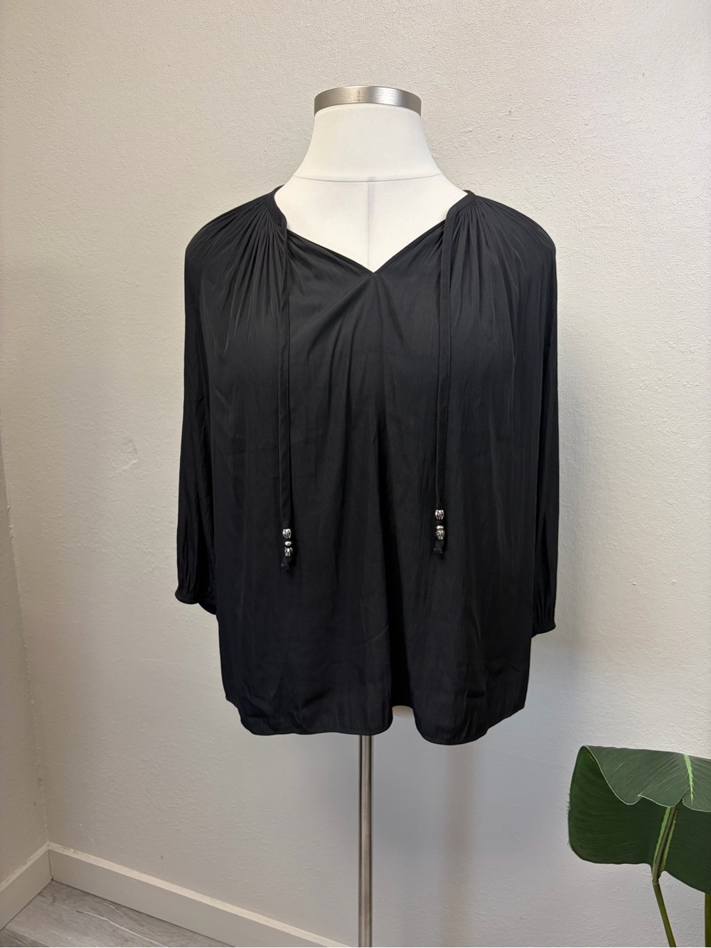 Chico's Black V-Neck Blouse
